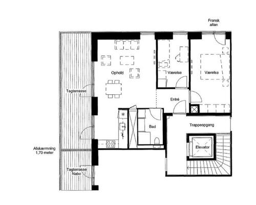 2 værelses lejlighed i Valby