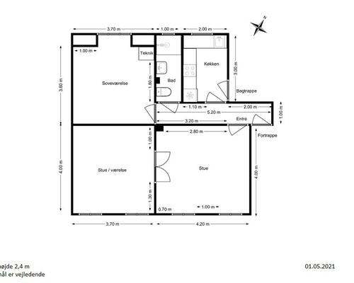 3 værelses lejlighed i Aalborg