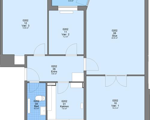 4 værelses lejlighed i Viborg