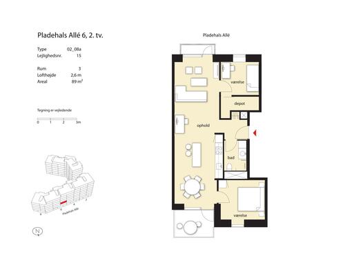3 værelses lejlighed i København SV