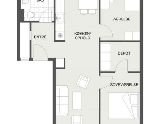 3 værelses lejlighed i Risskov