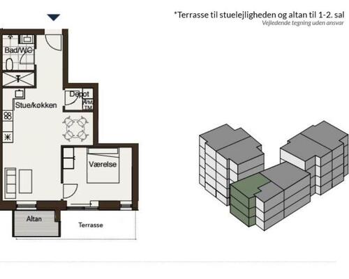 2 værelses lejlighed i Ølstykke