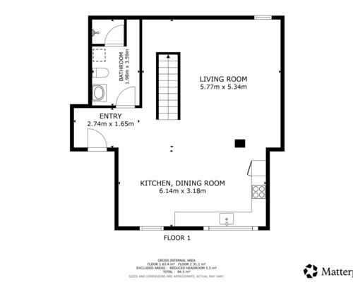 2 værelses lejlighed i København N