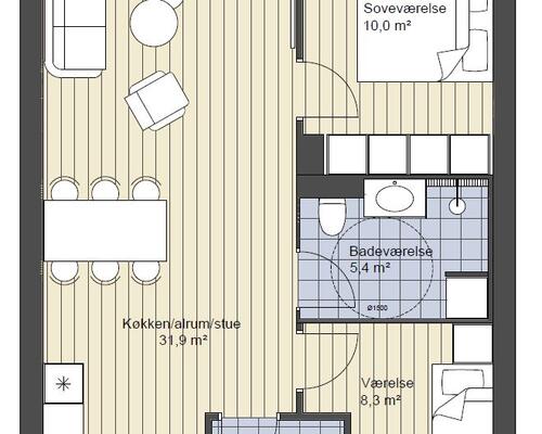 3 værelses lejlighed i Ikast