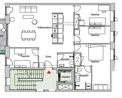5 værelses lejlighed i Frederiksberg