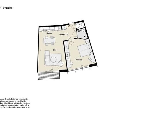 2 værelses lejlighed i Kongens Lyngby