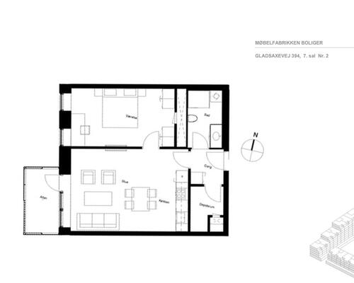 Skøn 2-værelses lejlighed med stor altan i et moderne byggeri