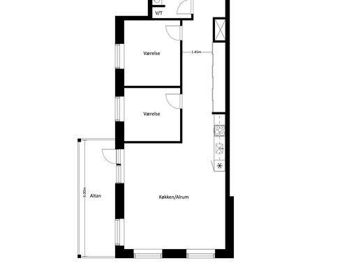 3 værelses lejlighed i Fredericia