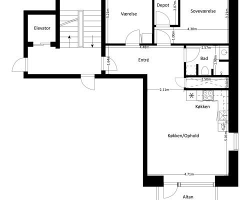 3 værelses lejlighed i Odense S