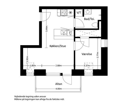 2 værelses lejlighed i Viby J