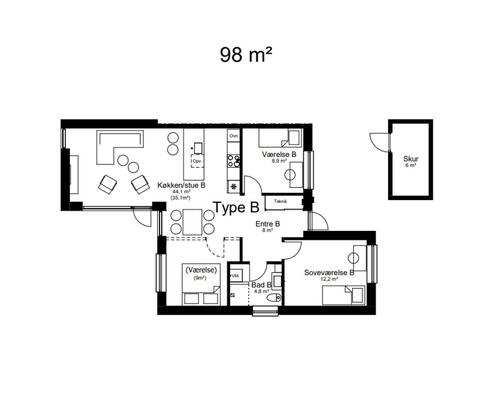 4 værelses lejlighed i Jelling