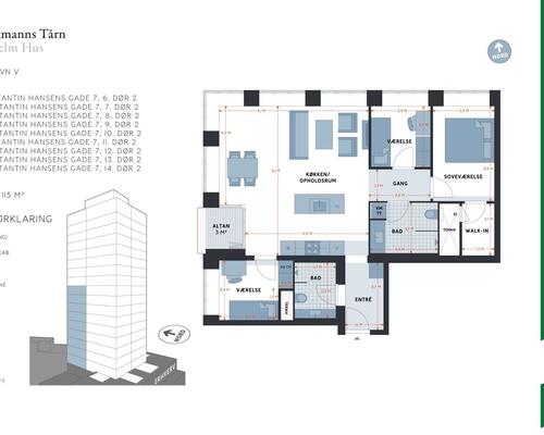 4 værelses lejlighed i København V