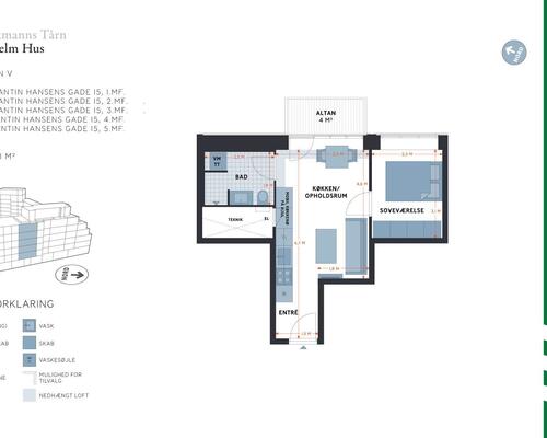 2 værelses lejlighed i København V