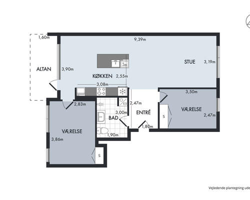 Delevenlig 3-værelses lejlighed i Hasserislund