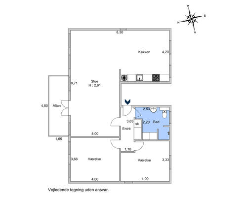 3 værelses lejlighed i Hellerup