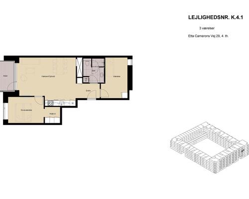 3 værelses lejlighed i København SV