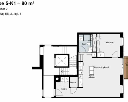 Moderne 2-værelses lejlighed i Kgs. Lyngby