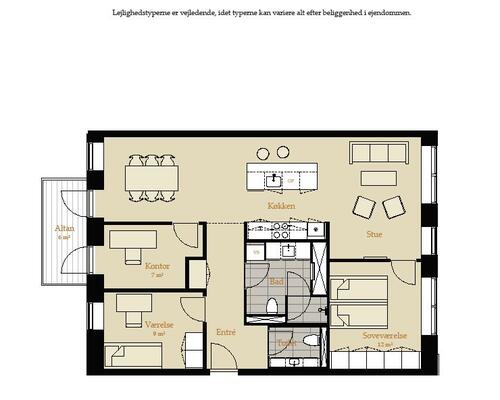Lys og moderne 4‑værelses lejlighed i attraktive Nordhavn