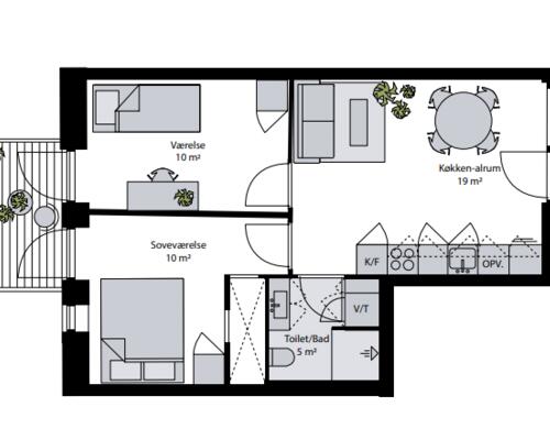 3 værelses lejlighed i Risskov