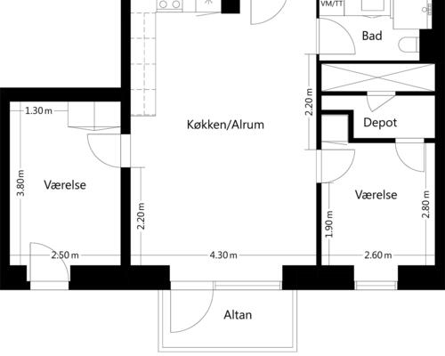3 værelses lejlighed i Ballerup