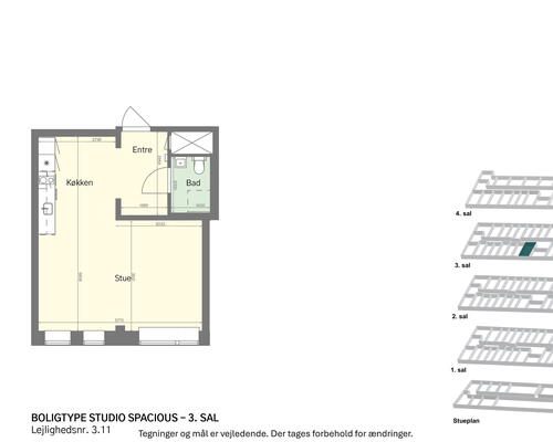 Rummeligt studio et stenkast fra Amagerbro