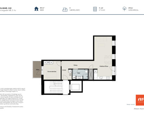 2 værelses lejlighed i Odense C