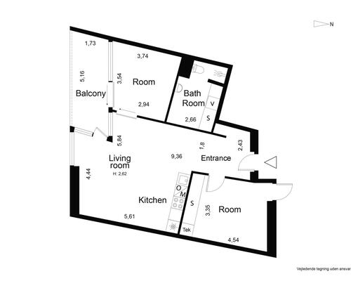 Flot lys lejlighed med vandudsigt | København Ø