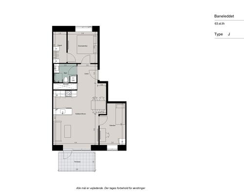 Moderne 3-værelses lejlighed med nyt moderne køkken og med god terrasse ud til gården - Ingen bindingsperiode!