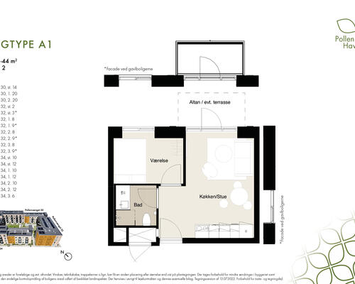 2 værelses lejlighed i Tilst