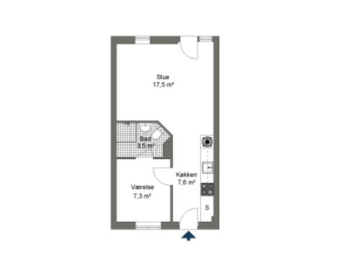 2 værelses lejlighed i Svendborg