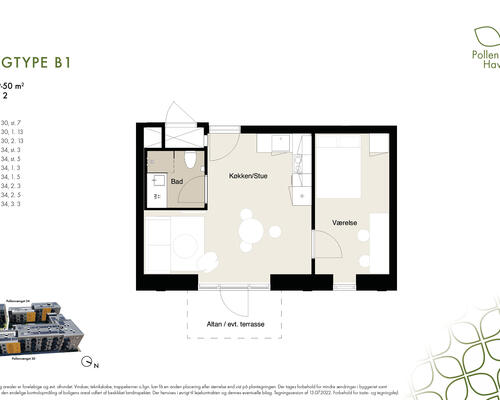 2 værelses lejlighed i Tilst