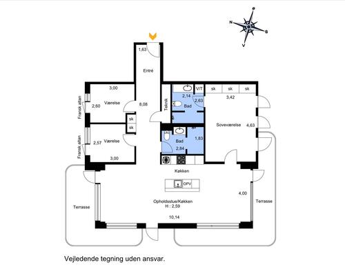 4 værelses lejlighed i København Ø