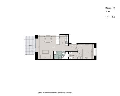 Rummelig 2-værelses lejlighed med moderne køkken og gulvarme i hele boligen - Ingen bindingsperiode!