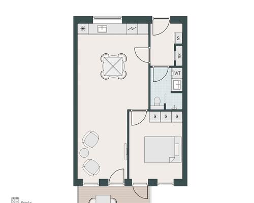 Eftertragtet 2-værelses med altan og tæt på Aarhus