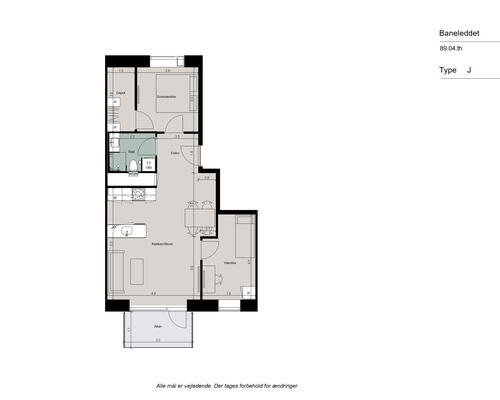 Dejlig lys 3-værelses bolig med god planløsning, stor altan og udsigt - Ingen bindingsperiode