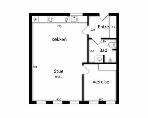 2 værelses lejlighed i Næstved