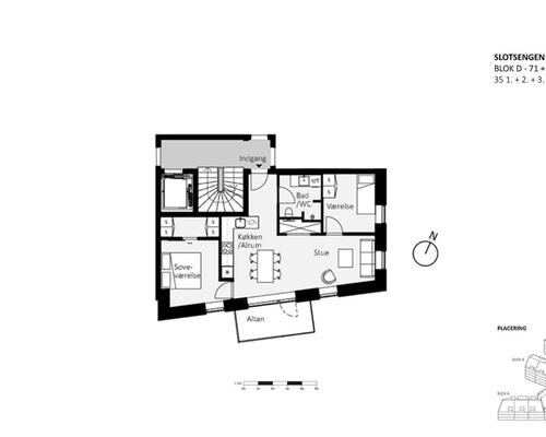 Sydvendt 3 værelses bolig med lyst køkken/alrum