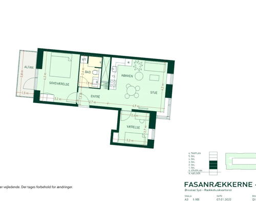 Stor og rummelig 3-værelses lejlighed med god altan og stort badeværelse