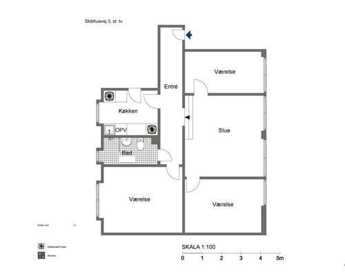 Velindrettet 4 værelses - KUN 1 MÅNEDS DEPOSITUM