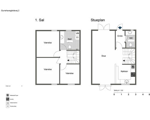 Velindrettet rækkehus i 2 plan