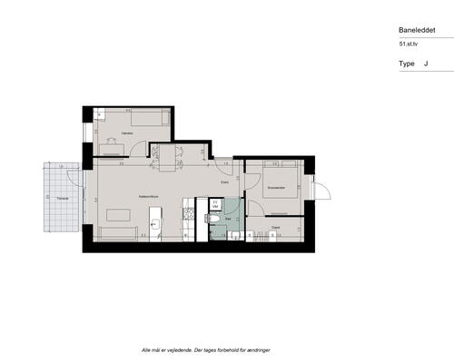 God 3-værelses lejlighed med moderne køkken-alrum, gulvarme i hele boligen og lyse materialer - Ingen bindingsperiode!