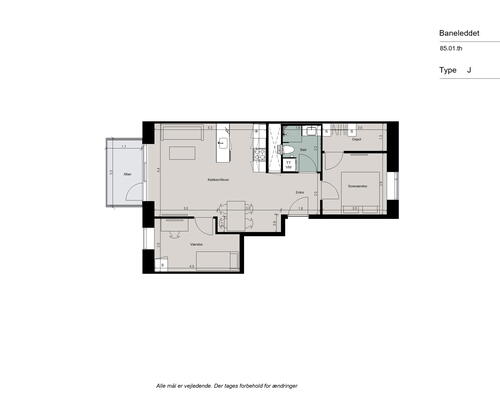 Moderne boligkomfort – Stor altan, gulvvarme i hele boligen og optimalt udnyttet planløsning!