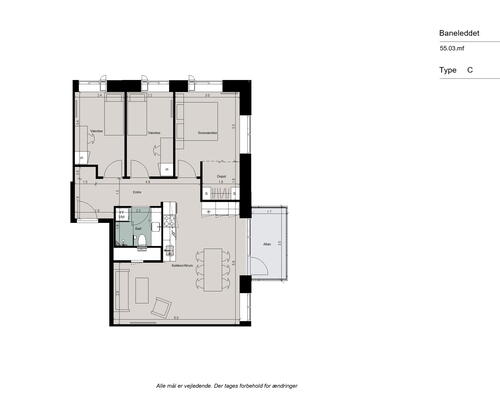 Dejlig lys 4-værelses lejlighed med altan,  gulvarme i hele boligen og moderne køkken - Ingen bindingsperiode!
