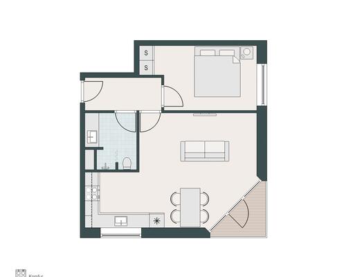 Skøn 2-værelses lejlighed med altan og tæt på Aarhus