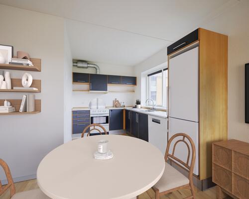 Lys 2-værelses lejlighed med privat terrasse