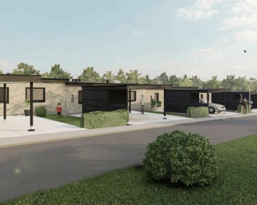 Nybygget rækkehus i 1 plan