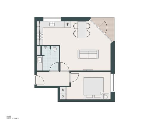 2-værelses lejlighed med altan kun 5 km fra Aarhus C