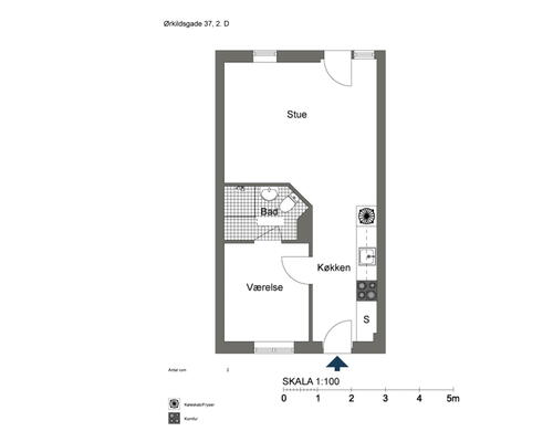 Charmerende 2-værelses centralt i Svendborg!