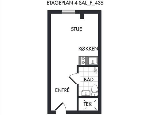 1 værelses lejlighed i Frederiksberg