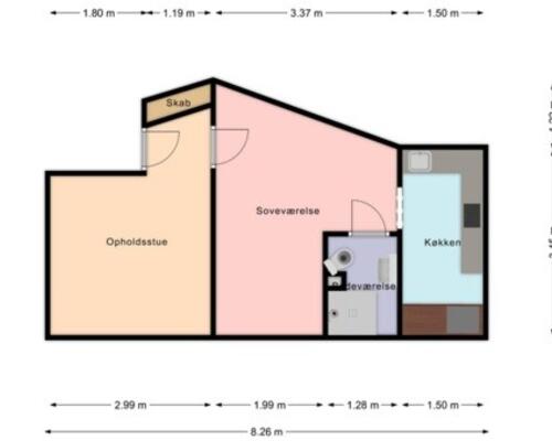 2 værelses lejlighed i Skive